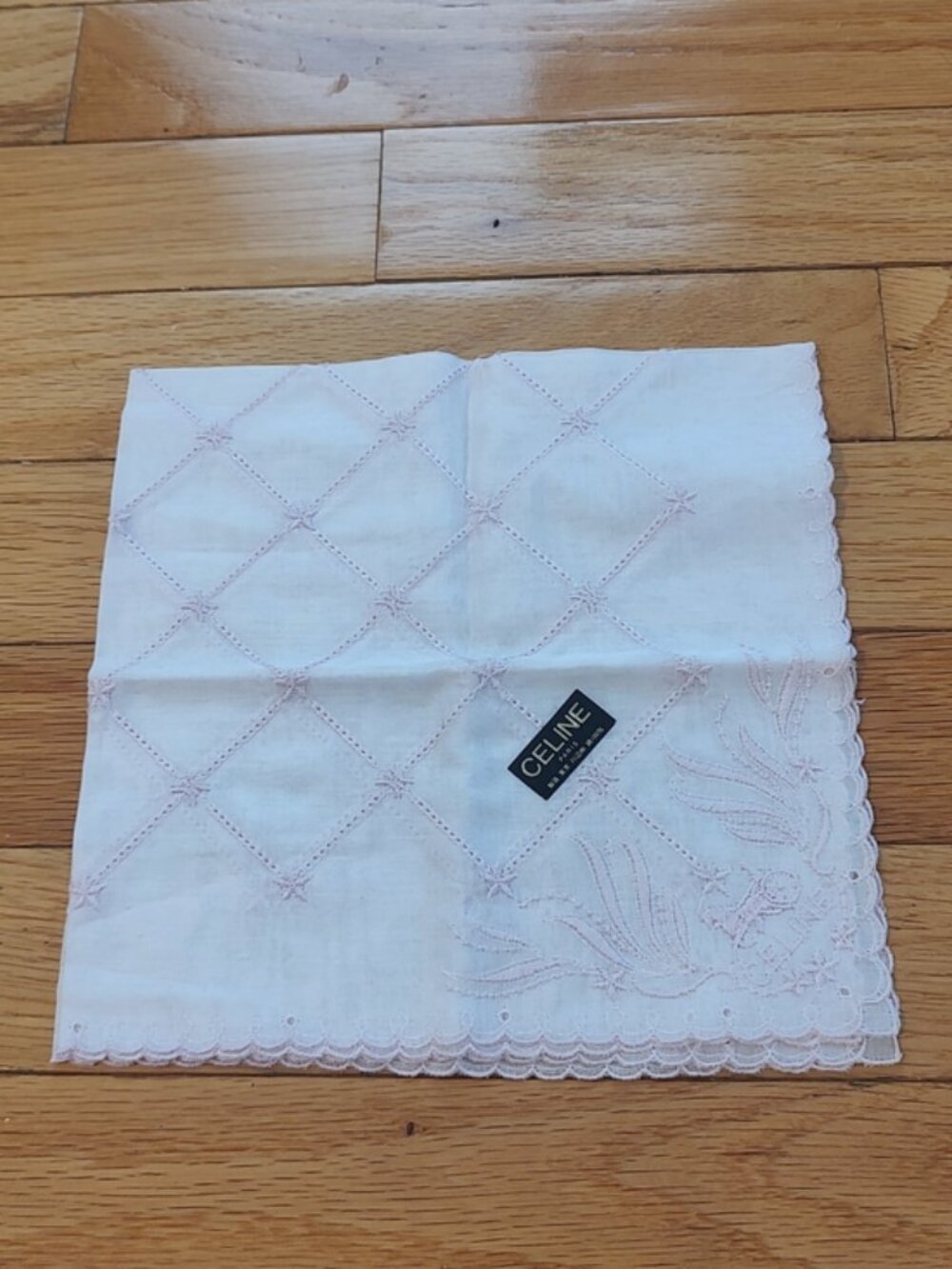 NEW Celine embroidered eyelet small scarf neckerchief NWT